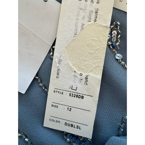 New ~ JKARA J KARA ~ Beaded Scallop Bodice Asymmetrical Gown Size 12 STUNNING - Picture 8 of 8